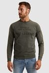 PME Legend Sweater Logo Beluga Green Model / Voorkant