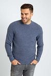 Suitable Pullover Boiled Wool Blue Model / Voorkant with Bram