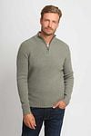 Suitable Half Zip Pullover Wool Blend Green Model / Voorkant