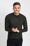 Suitable Lambswool Pullover O-Neck Anthracite Model / Voorkant with Bram