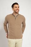 Suitable Half Zip Pullover Structure Beige Model / Voorkant with Bram