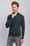 Suitable Merino Half Zip Sweater Dark Green Model / Voorkant with Folkert