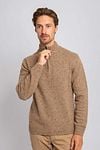 Suitable Half Zip Trui Tweed Wol Blend Beige Model / Voorkant