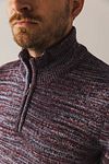 State Of Art Half Zip Pullover Melange Burgundy Model / Detail