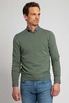 Suitable Respect Cotton Vinir Pullover Mid Green Model / Voorkant