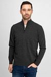 Suitable Half Zip Pullover Wool Blend Anthracite Model / Voorkant with Emiel