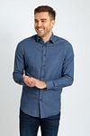 Suitable Shirt Washed Dark Blue Model / Voorkant with Bram