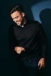 Suitable Satin Shirt Black Model / Voorkant with Bram