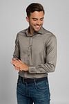 Suitable Satin Overhemd Grijs Model / Voorkant met Bram