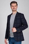Suitable Respect Blazer Jersey Pane Flex Antrachite Model / Voorkant