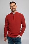 Suitable George Pullover Half Zip Rust Model / Voorkant with Emiel