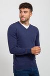 Suitable Pullover V-Neck Merino Kobalt Blau Model / Voorkant mit Bram