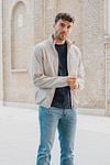 Suitable Xam Jacket Ecru Model / Voorkant with Bram
