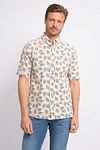 Suitable Short Sleeve Shirt Linen Sheng Blue Model / Voorkant