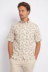 Suitable Short Sleeve Shirt Linen Sheng Green Model / Voorkant