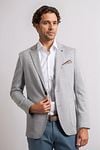 Suitable Sports Jacket Face Print Mist Grey Model / Voorkant