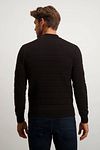 State Of Art Cardigan Textured Stripe Dark Brown Model / Achterkant