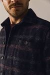 State Of Art Overshirt Wool Blend Checks Navy Model / Detail