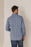 State Of Art Hemd Dandelion Blauw Model / Achterkant