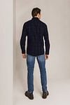 State Of Art Hemd Fine Corduroy Karos Navy Model / Achterkant