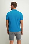State Of Art Pique Polo Shirt Petrol Blue Model / Achterkant