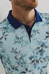 State of Art Poloshirt Piqué Druck Hellblau Model / Detail