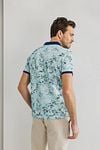 State of Art Poloshirt Piqué Print Light Blue Model / Achterkant