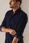 State Of Art Shirt Fine Corduroy Checks Navy Model / Achterkant