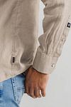 State Of Art Shirt Linen Brown Model / Detail