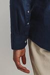 State Of Art Shirt Linen Navy Model / Detail