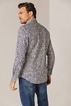 State Of Art Shirt Poplin Print Blue Red Model / Achterkant
