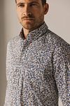 State Of Art Shirt Poplin Print Blue Red Model / Detail