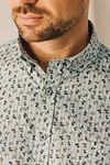 State Of Art Shirt Poplin Printed Light Blue Model / Detail