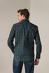 State Of Art Shirt Poplin Printed Navy Green Model / Achterkant