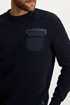 State Of Art Pullover Chest Pocket Navy Model / Detail