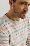 State Of Art Sweater Stripe Beige Model / Detail