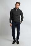 Steppin' Out Half Zip Pullover Merinowolle Anthrazit Model / Zijkant