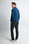 Steppin' Out Half Zip Trui Merinowol Marine Blauw Model / Achterkant