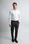 Steppin' Out Hemd Slim-Fit Twill Weiß Model / Voorkant