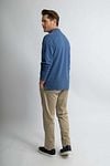 Steppin' Out Longsleeve Polo Piqué Classic Mid Blau Model / Achterkant