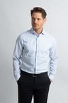 Steppin' Out Overhemd Slim-Fit Twill Lichtblauw Model / Voorkant