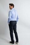 Steppin' Out Overhemd Regular-fit Dobby Lichtblauw Regular-fit Model / Achterkant