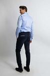 Steppin' Out Overhemd Slim-Fit Dobby Lichtblauw Model / Achterkant