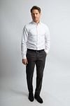 Steppin' Out Overhemd Slim-Fit Twill Wit Model / Voorkant