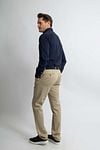 Steppin' Out Overhemd Stretch Piqué Navy Model / Achterkant