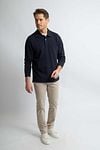 Steppin' Out Longsleeve Polo Piqué Classic Marine Model / Voorkant