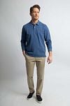 Steppin' Out Longsleeve Polo Piqué Classic Bleu Mid Model / Voorkant