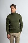 Steppin' Out Pull Col V Cotton Cashmere Vert Olive Model / Voorkant