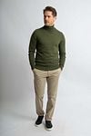 Steppin' Out Rollneck Pullover Cotton Cashmere Olive Green Model / Voorkant