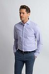 Steppin' Out Shirt Slim-Fit Checks Blue Red Model / Voorkant